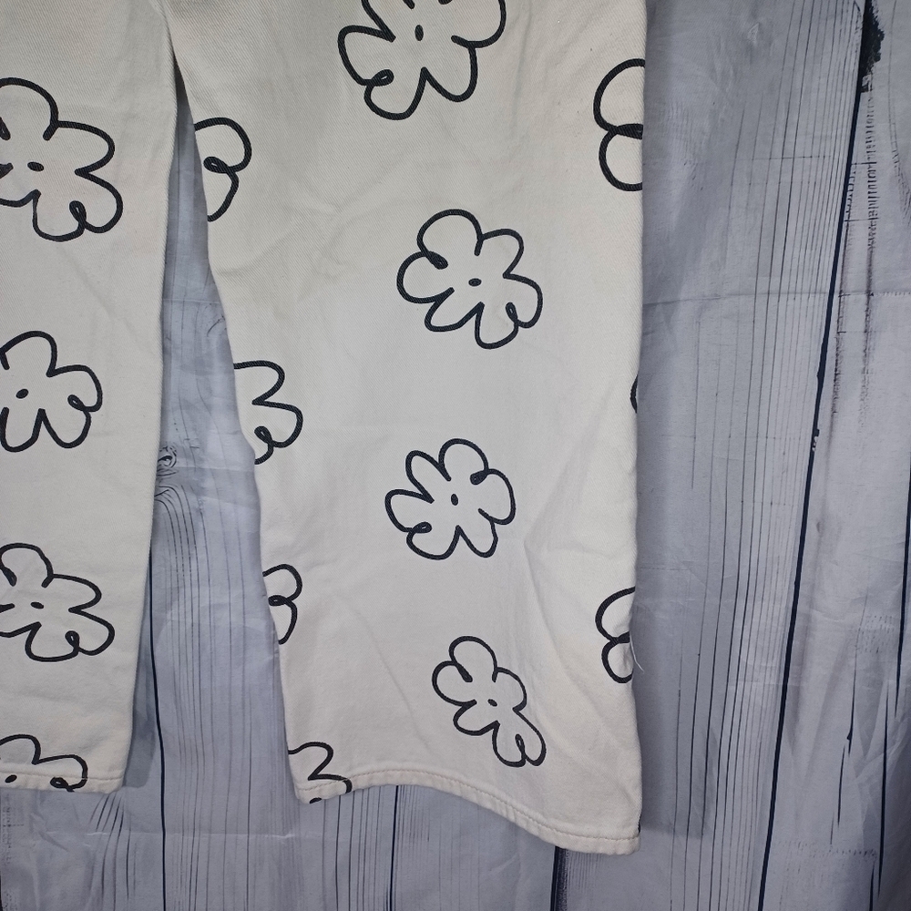 Floral Print Off White Boho Jeans - Picture 12 of 13